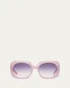 Barton Perreira X Sarah Hoover Delia Purple Acetate Square Sunglasses In Magnolia Ladies Night