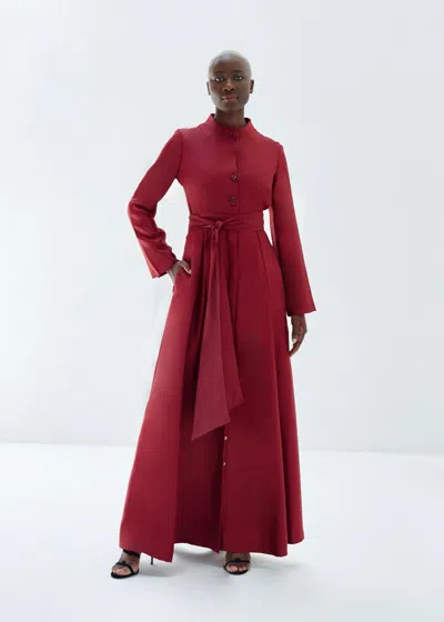 Baruni Achebe Dress In Maroon