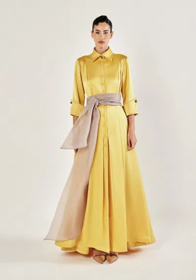 Baruni Allegra Shirt Dress In Yellow