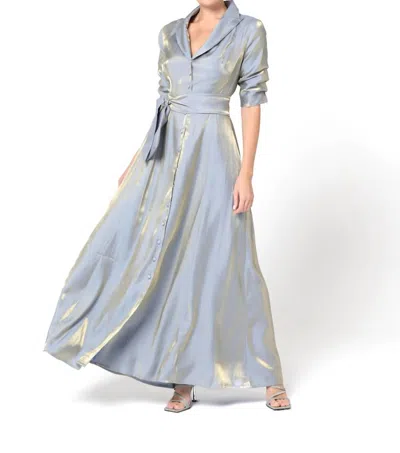 Baruni Amara Shimmery Maxi Dress In Sky Blue