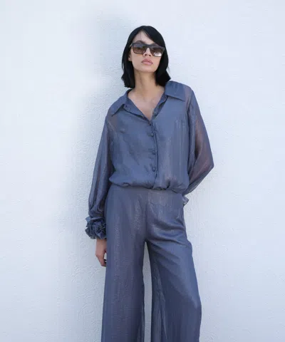 Baruni Ashtar Shirt-pants Set. In Mid Night