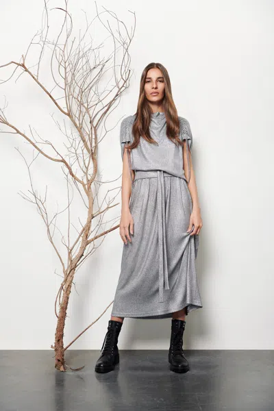 Baruni Asymmetrical Jersey Dress In Gold