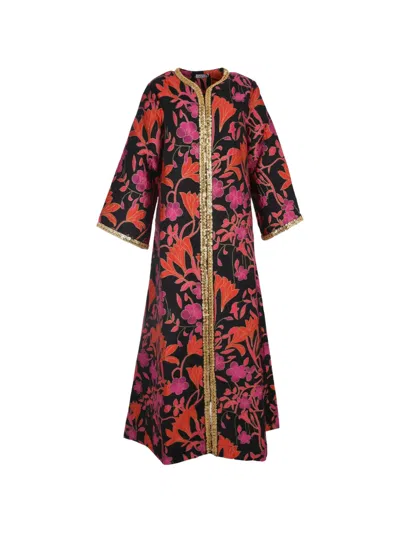 Baruni Aziza Abaya Floral Coat In Multi