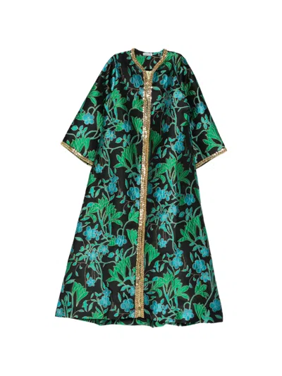 Baruni Aziza Floral-jacquard Maxi Dress In Multi