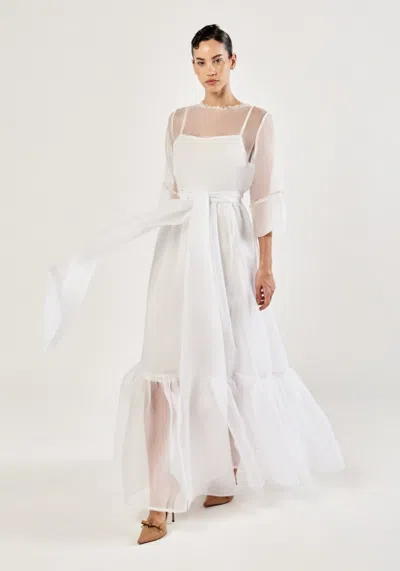 Baruni Beatrice Organza Occasion Dress. In White