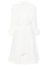 Baruni Carina Satin Shirtdress In 白色