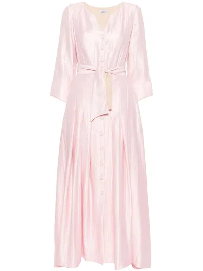 Baruni Cosmos Belted Maxi Dress In Pink