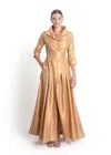 Baruni Divine Belted Maxi Dress In Gold