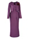 Baruni Feather-embellished Pleated Dress And Jacket Set In Multi