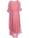 Baruni Feather-trim Maxi Dress In Pink