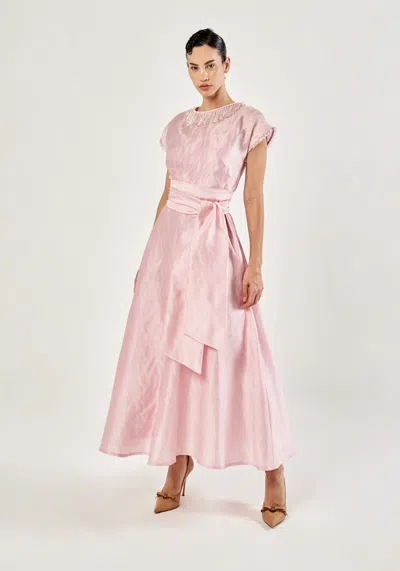 Baruni Felicity Jacquard Occasion Dress. In Pink