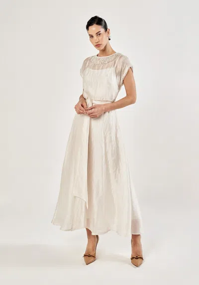 Baruni Felicity Jacquard Occasion Dress. In White