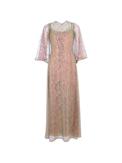 Baruni Ghaliya Sequin Maxi Dress In Neutral