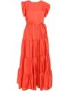 Baruni Lavandula Maxi Dress In Orange