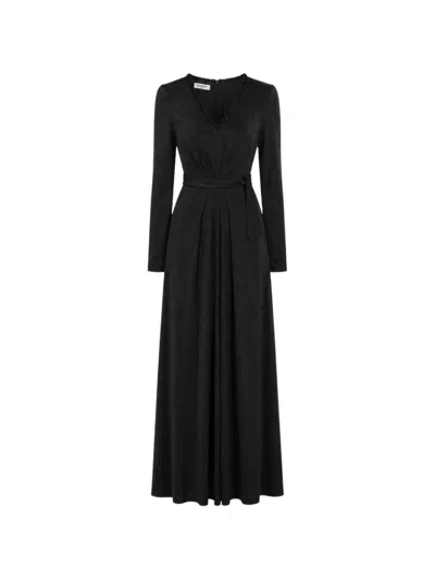 Baruni Maxi Jouri Bead-embellished Dress In Black