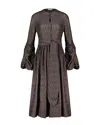 Baruni Midi Dress With Gathered Sleeves. In Black