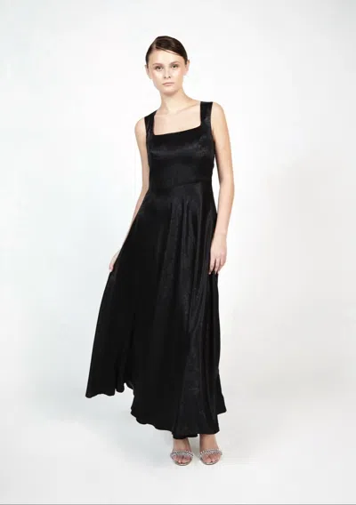 Baruni Monarda Metallic Maxi Dress. In Black