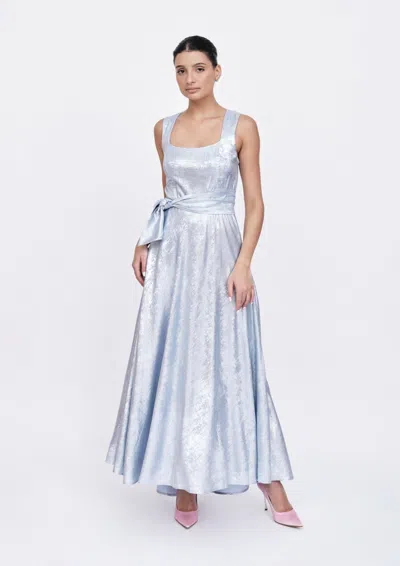 Baruni Monarda Metallic Maxi Dress. In Silver