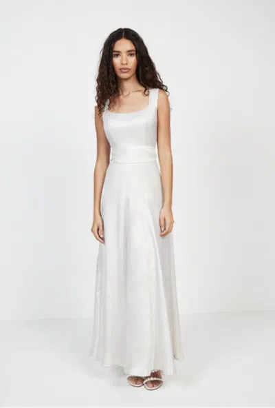 Baruni Monarda Metallic Maxi Dress. In White