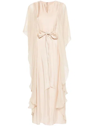 Baruni Nayeli Draped Kaftan Dress In Neutrals