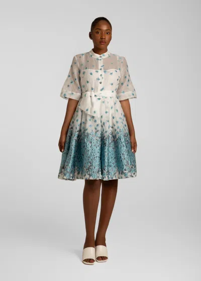 Baruni Pansies Dress In Blue
