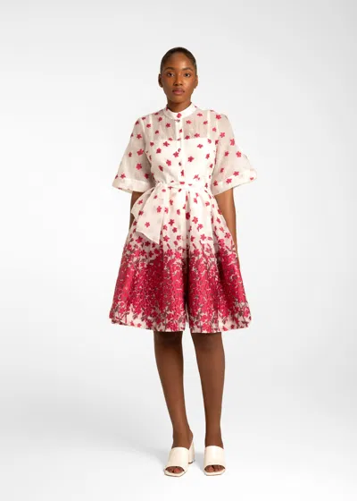 Baruni Pansies Dress In Hot Pink