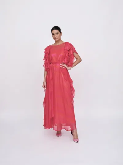 Baruni Petal  Kaftan In Red