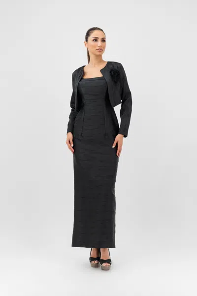 Baruni Rawand Dress-jacket Set In Black