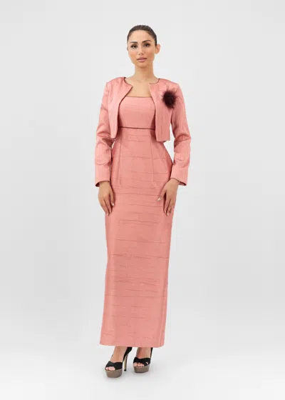 Baruni Rawand Dress-jacket Set In Orange