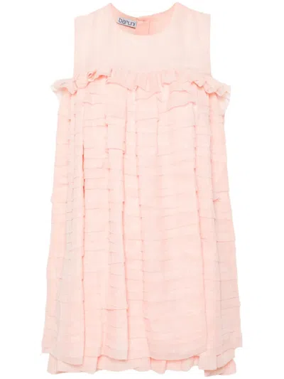 Baruni Kids' Ruffled Mini Dress In Pink