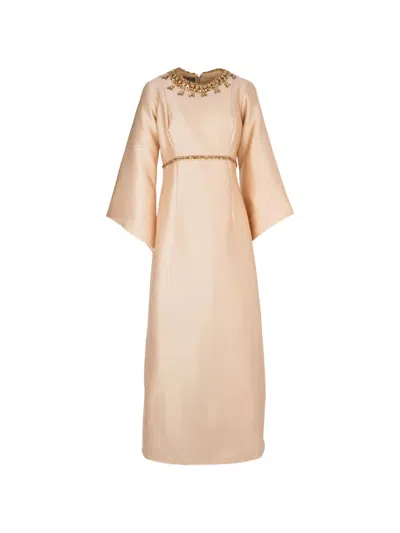 Baruni Sahara Embellished Maxi Dress In Brown