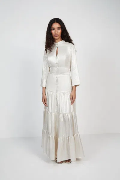 Baruni Salvia Dress In White