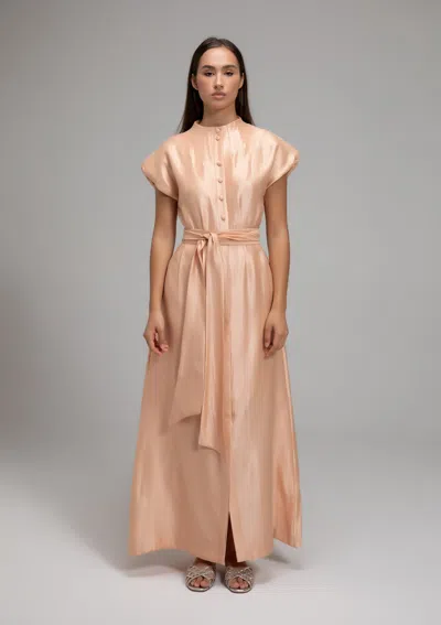 Baruni Sari Dress In Orange