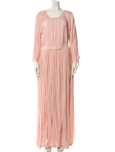 Pre-owned Baruni Scoop Neck Long Dress In Pink