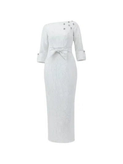 Baruni Sedum Embellished Maxi Dress In White