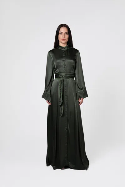 Baruni Shirt Dress In Olive Green