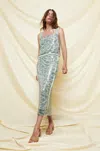 Baruni Shoulder Straps Top In Blue Sequins