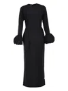 Baruni Talia Ruffle-cuffs Maxi Dress In Black