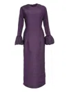 Baruni Talia Ruffle-cuffs Maxi Dress In Purple