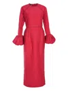Baruni Talia Ruflle-cuffs Maxi Dress In Red