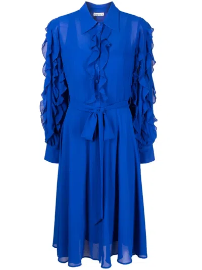 Baruni Theresa Midi Shirt Dress In Blue