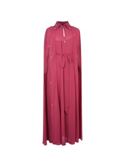 Baruni Yara Embellished Collared Maxi Dress In Pink