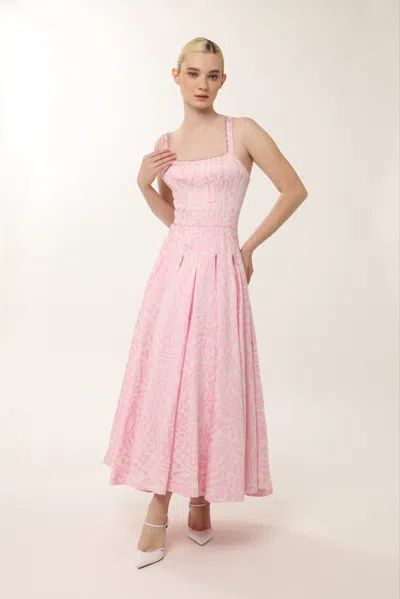 Baruni Zahoor Midi Occasion Dress In Pink