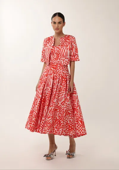 Zahoor Midi Occasion Dress In Red from Baruni