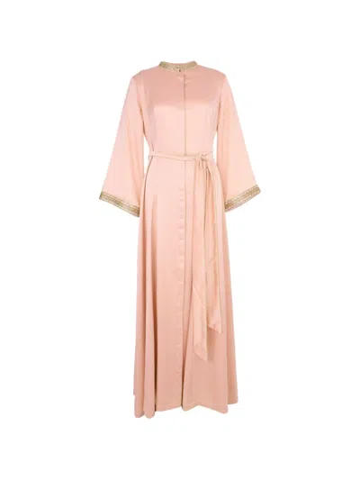 Baruni Zayna Belted Maxi Dress In Pink