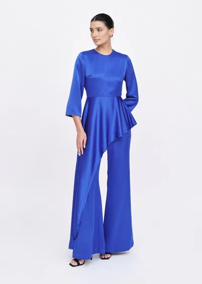 Baruni Zz Wide-leg Occasion Pants Set In Blue