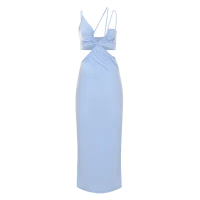Basak Couture Women's  Blue Maxi Dress