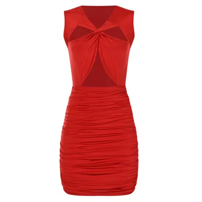 Basak Couture Women's  Red Mini Dress