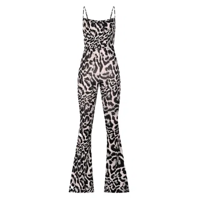 Basak Couture Women's Neutrals  Leopard Jumpsuit