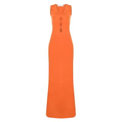Basak Couture Women's Yellow / Orange  Orange Maxi Dress In Yellow/orange
